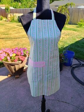 Retro Style Floral Apron. Double Sided